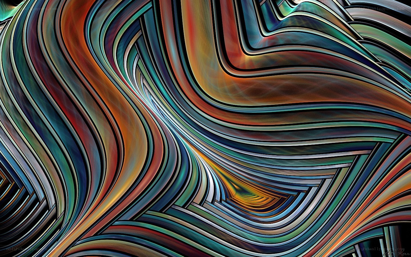 Abstract Wavy Color Stripes