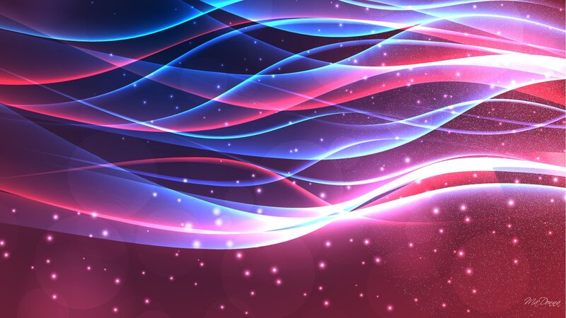 Abstract Wavy Lines — Blue, Dynamic, Digital Art