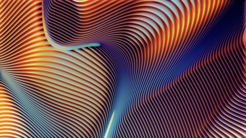 Abstract Wavy Lines — Blue, Dynamic, Digital Art, Waves, Color Gradient