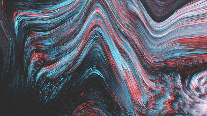 Abstract Wavy Lines — Blue, Dynamic, Digital Art, Waves