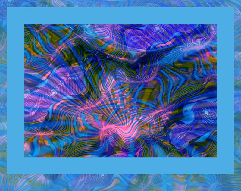 Abstract Wavy Pattern — Blue, Hypnotic, Digital Art
