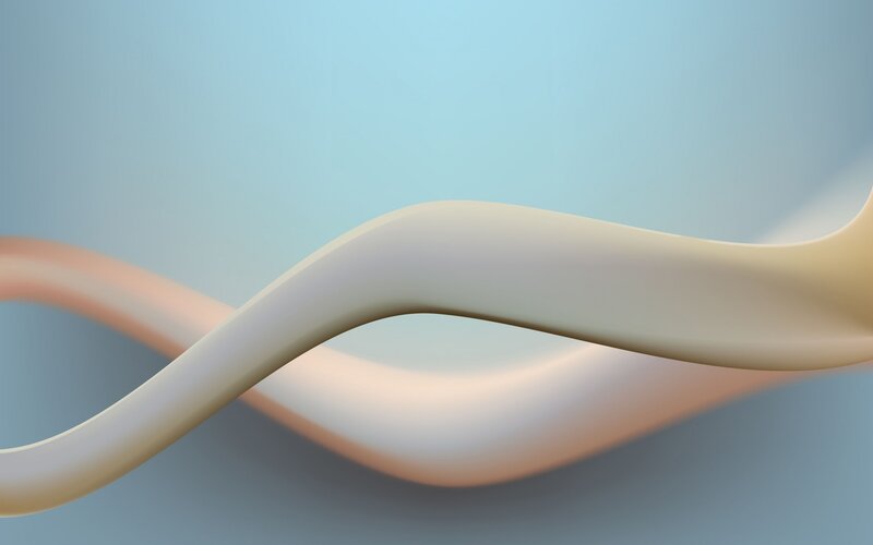 Abstract Wavy Ribbon — Blue