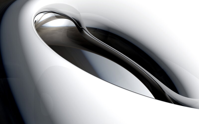 Abstract White and Black Curves — Minimalist