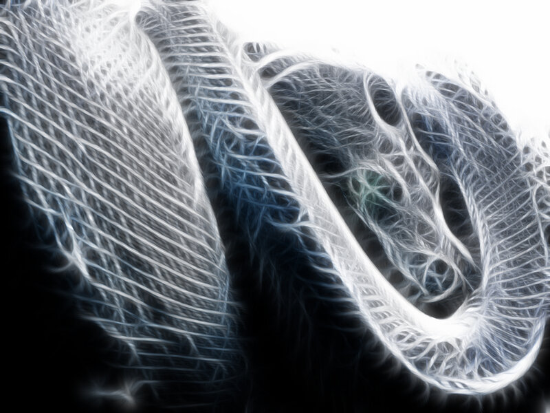 Abstract white and blue fractal design
