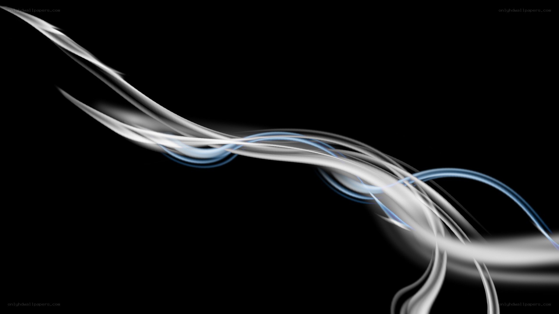 Abstract white and blue swirls