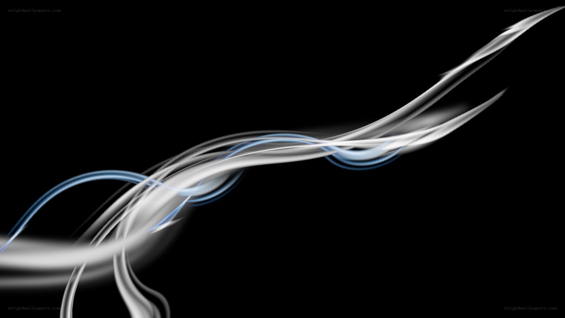 Abstract white and blue swirls