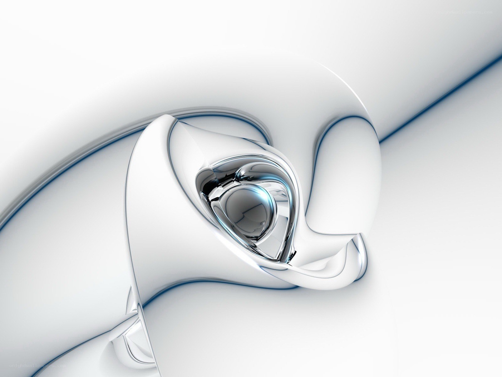 Abstract white and silver sculpture