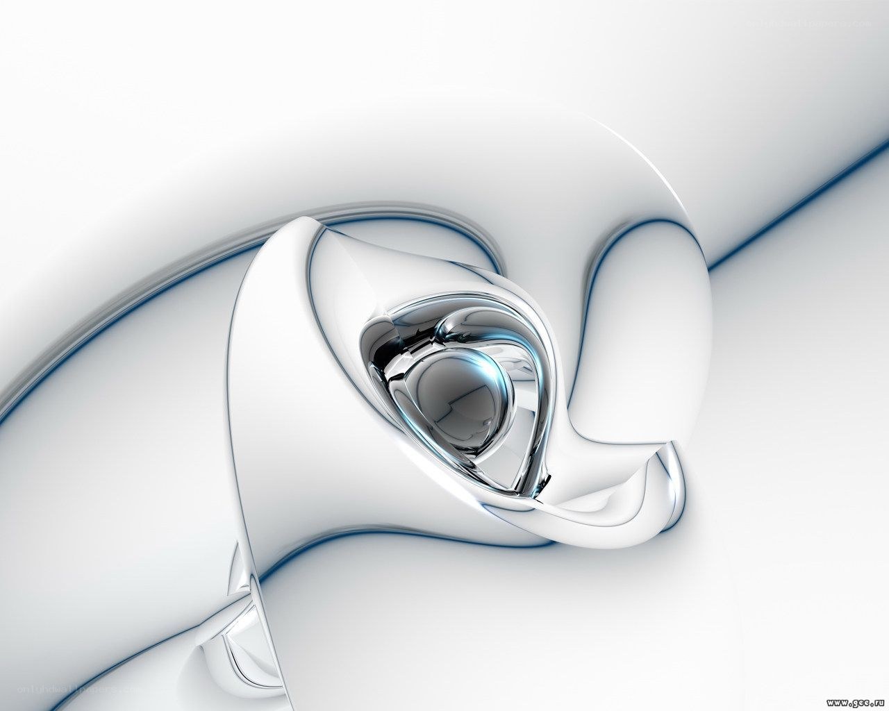 Abstract white and silver sculpture