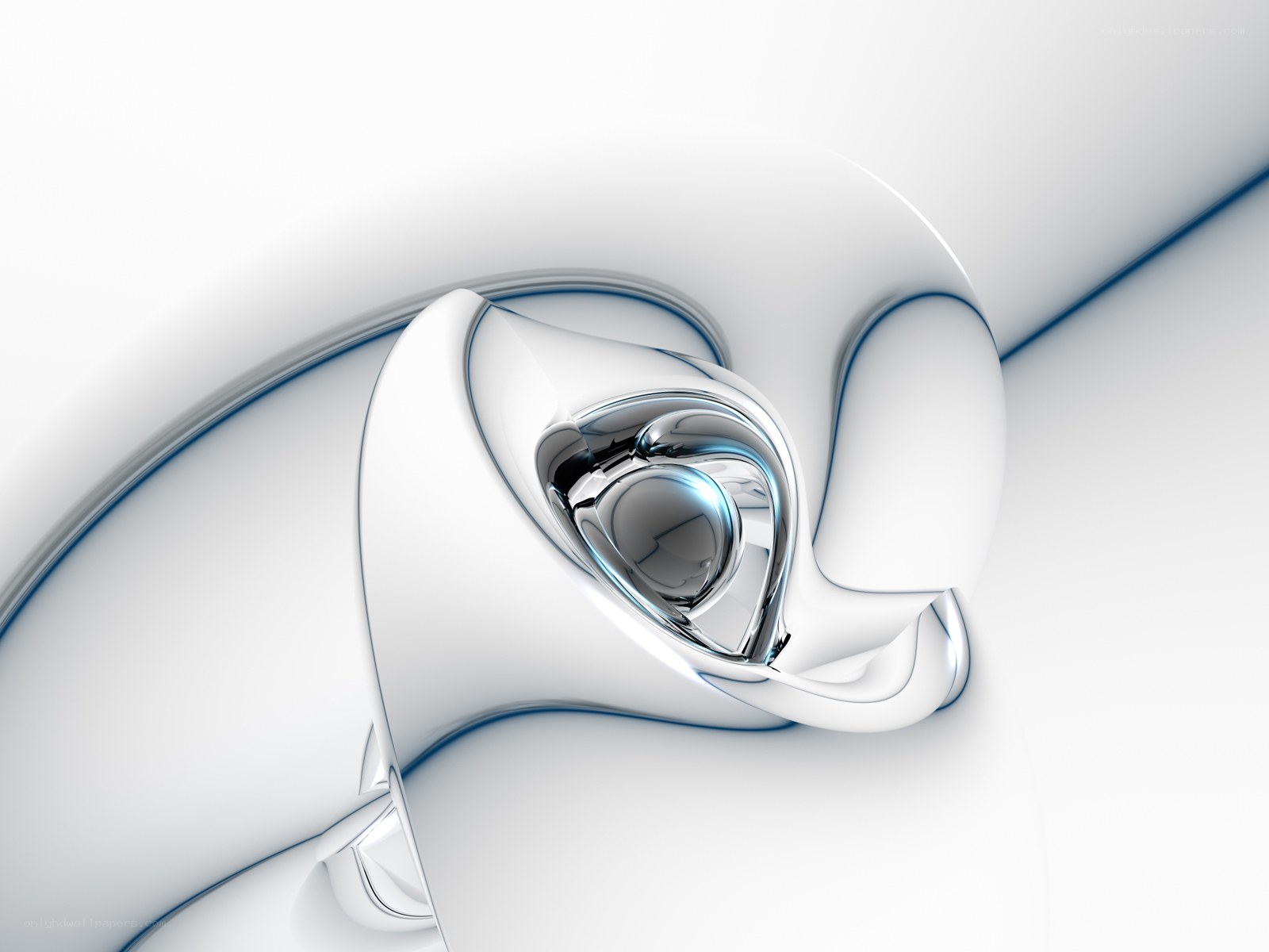 Abstract white and silver sculpture
