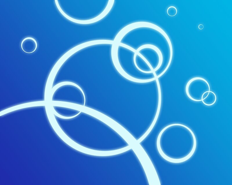 Abstract White Circles — Blue