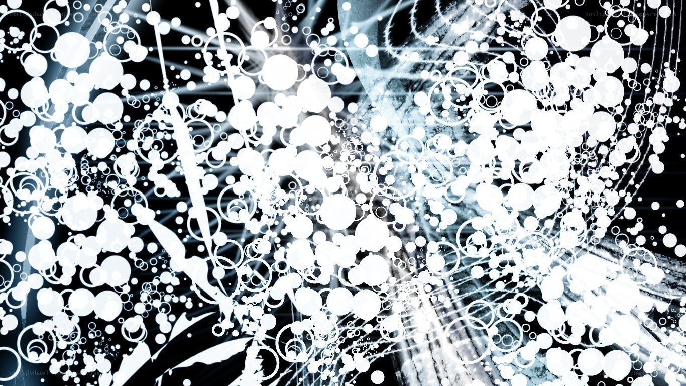 abstract white circles on black