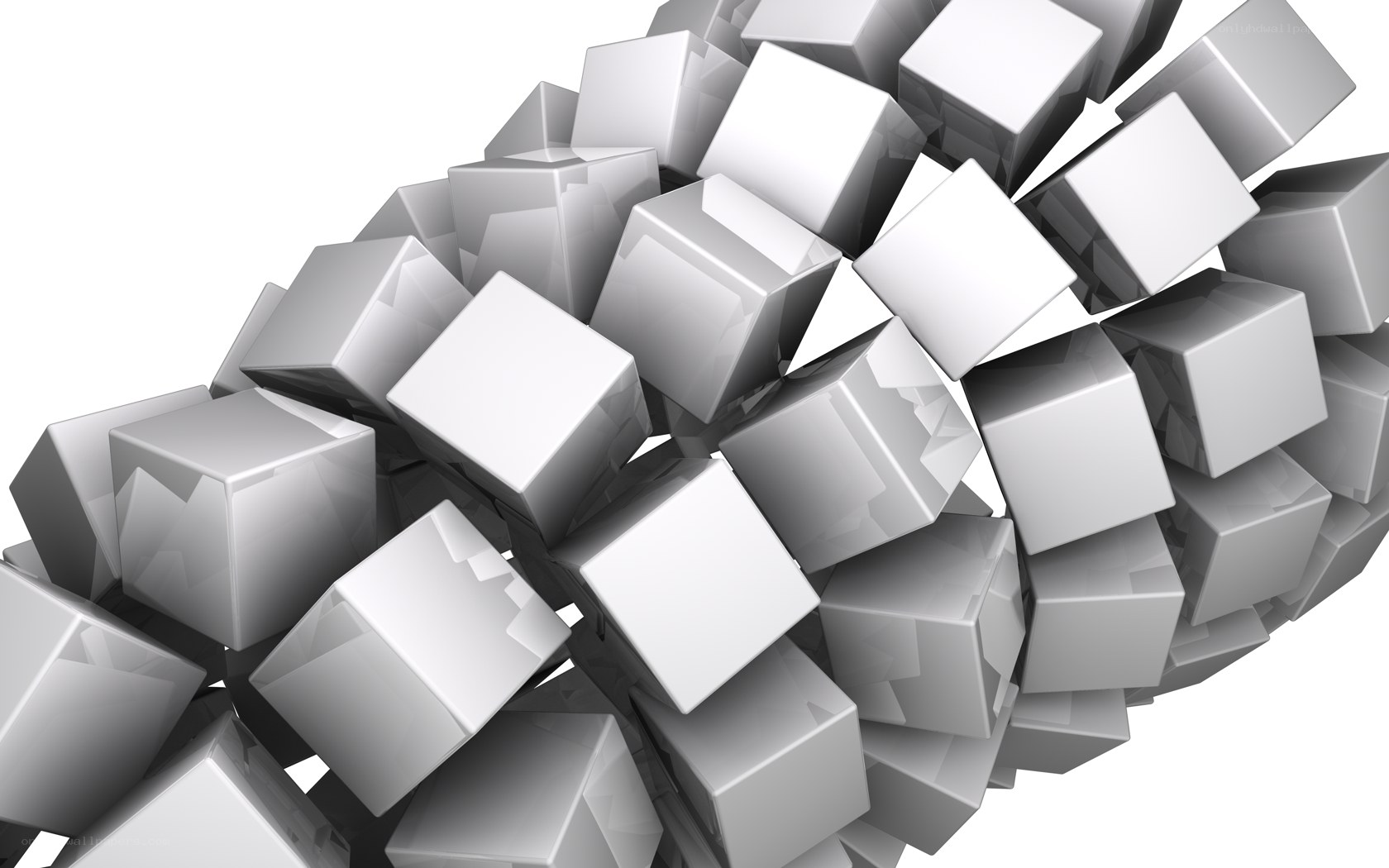 abstract white cubes pile