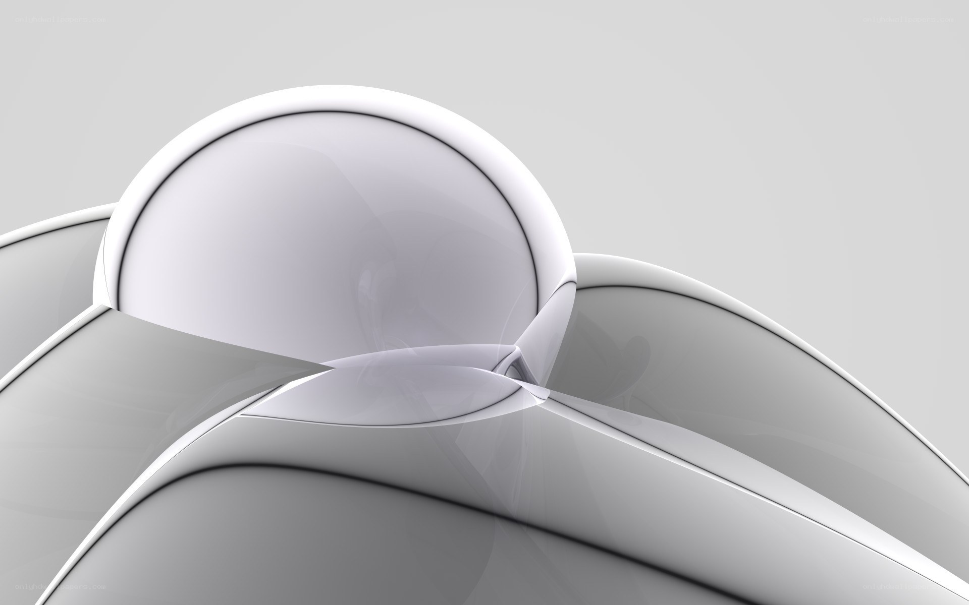 abstract white curved shapes