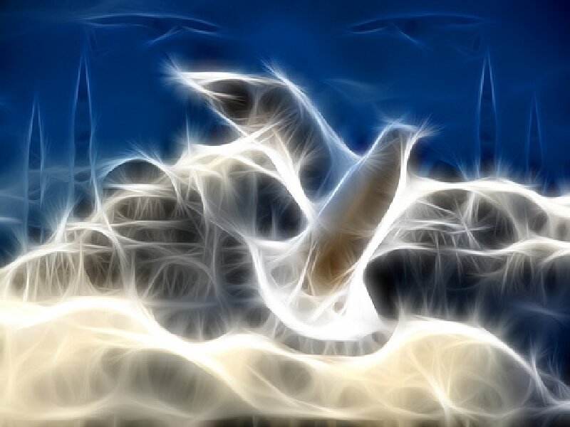 Abstract white energy waves
