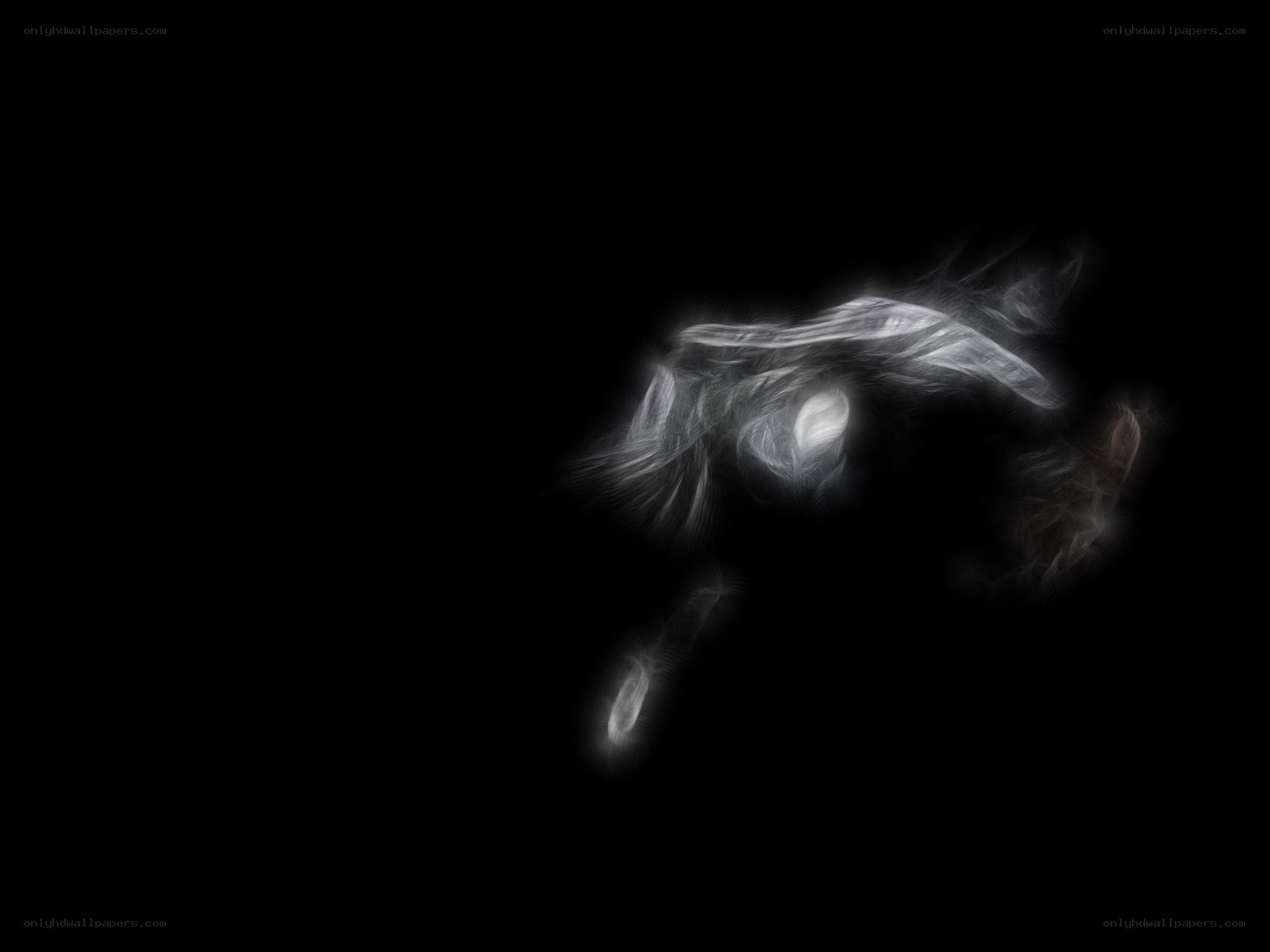 abstract white figure on black