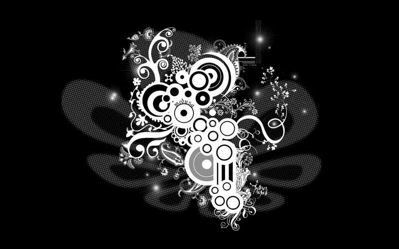 abstract white floral design
