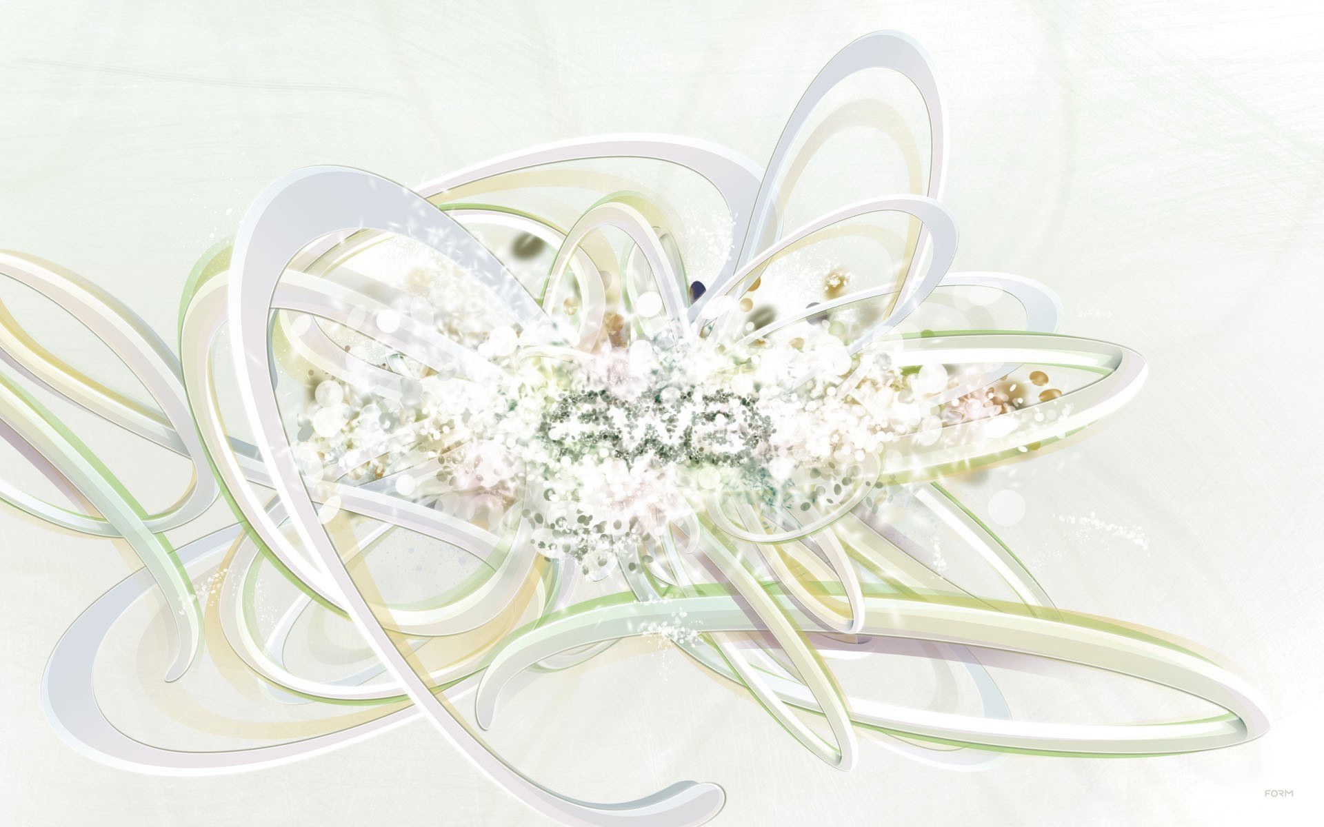 abstract white floral design
