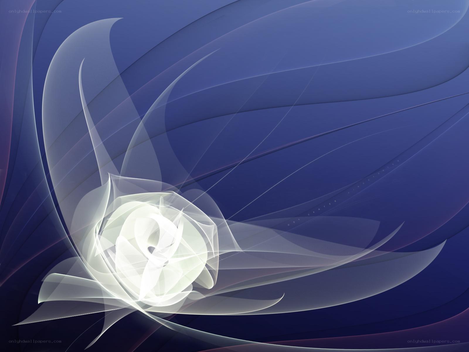 Abstract white flower on blue