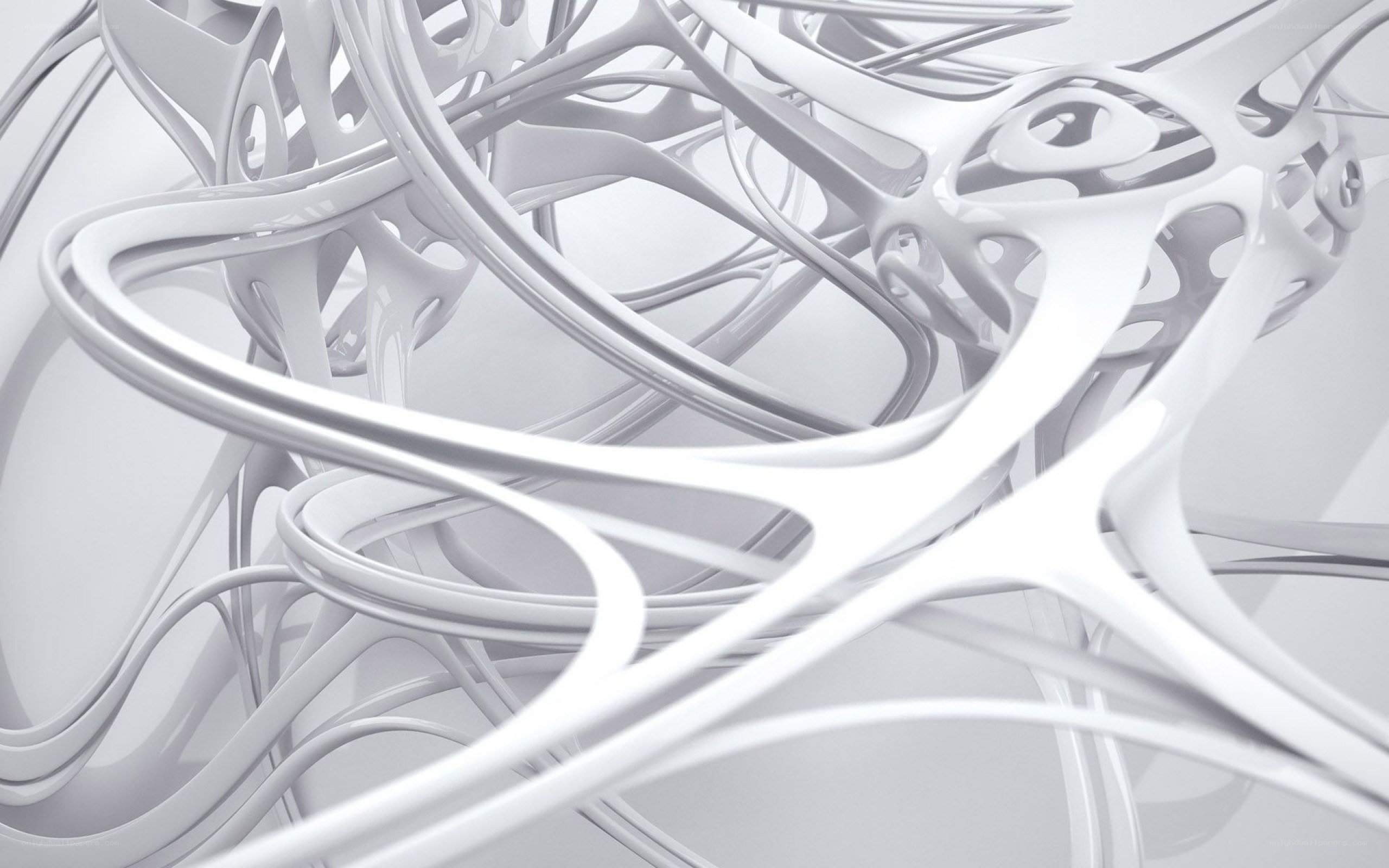 abstract white flowing structure