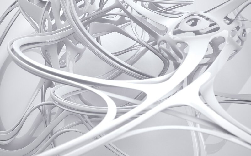 Abstract white flowing structure