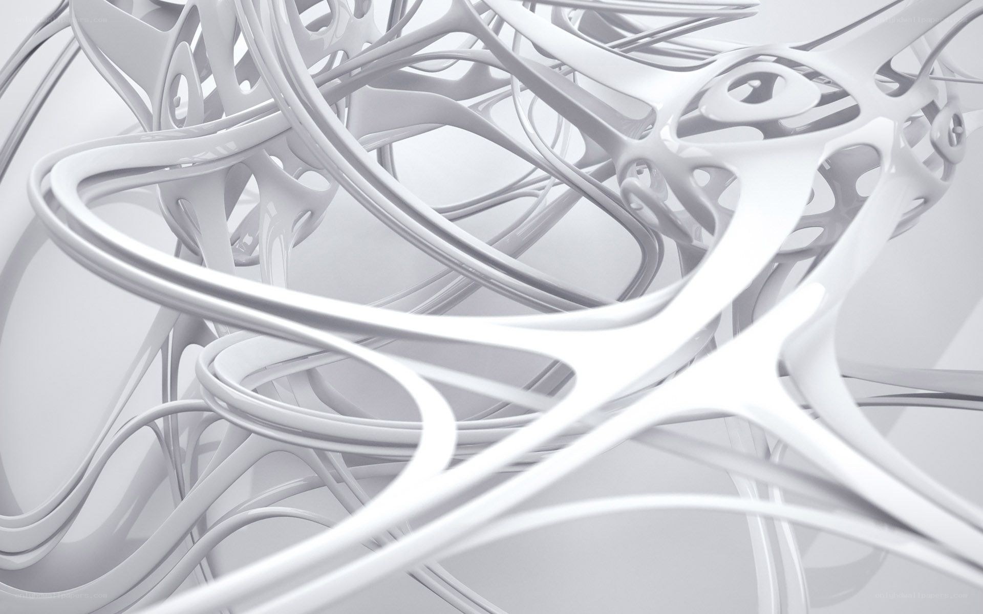 Abstract white flowing structure