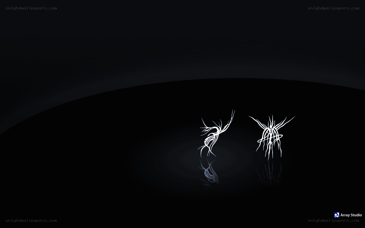 abstract white forms on black