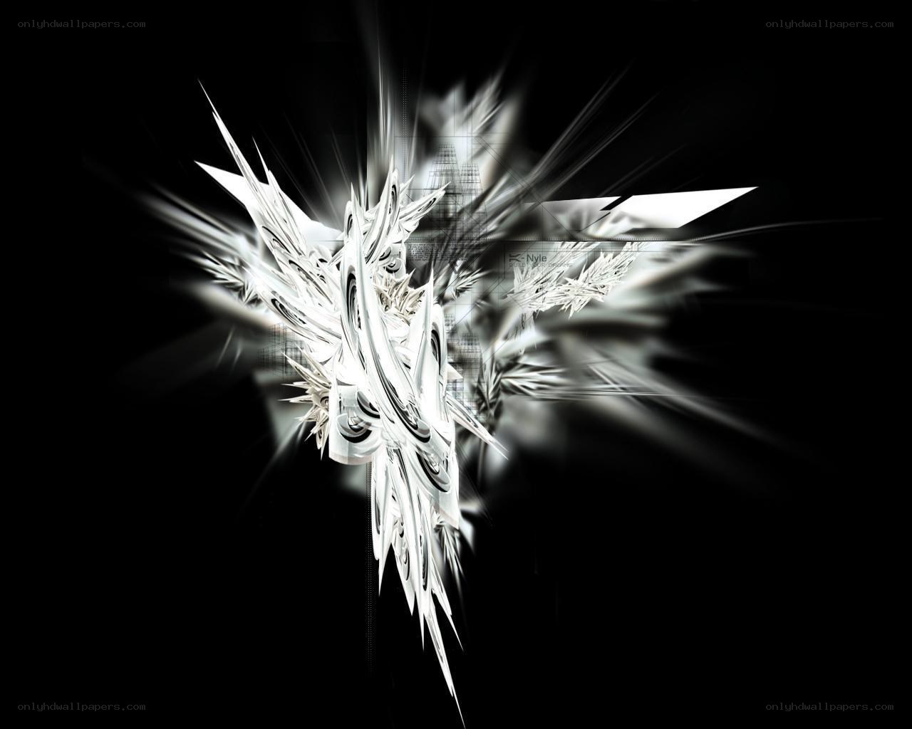 abstract white fractal explosion