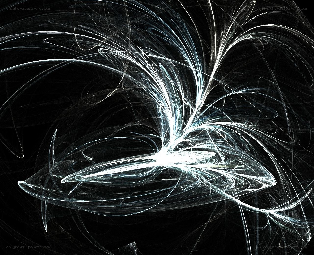 Abstract white fractal patterns