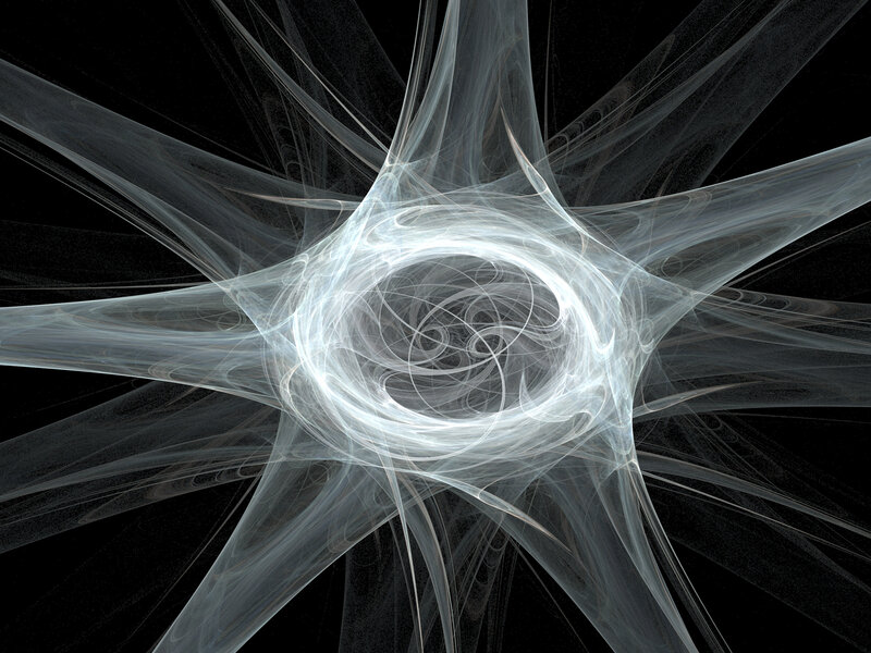 Abstract white fractal star