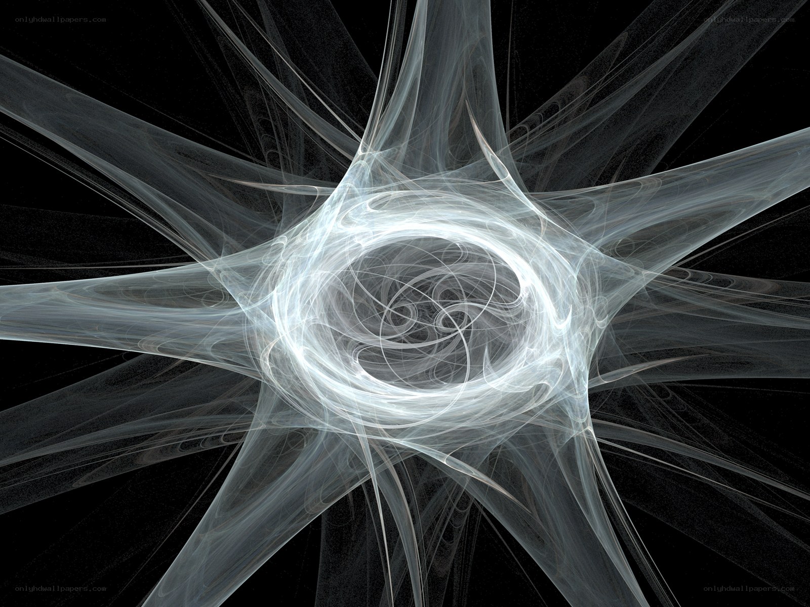 Abstract white fractal star