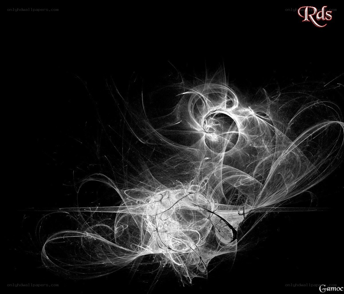 Abstract white fractal swirl