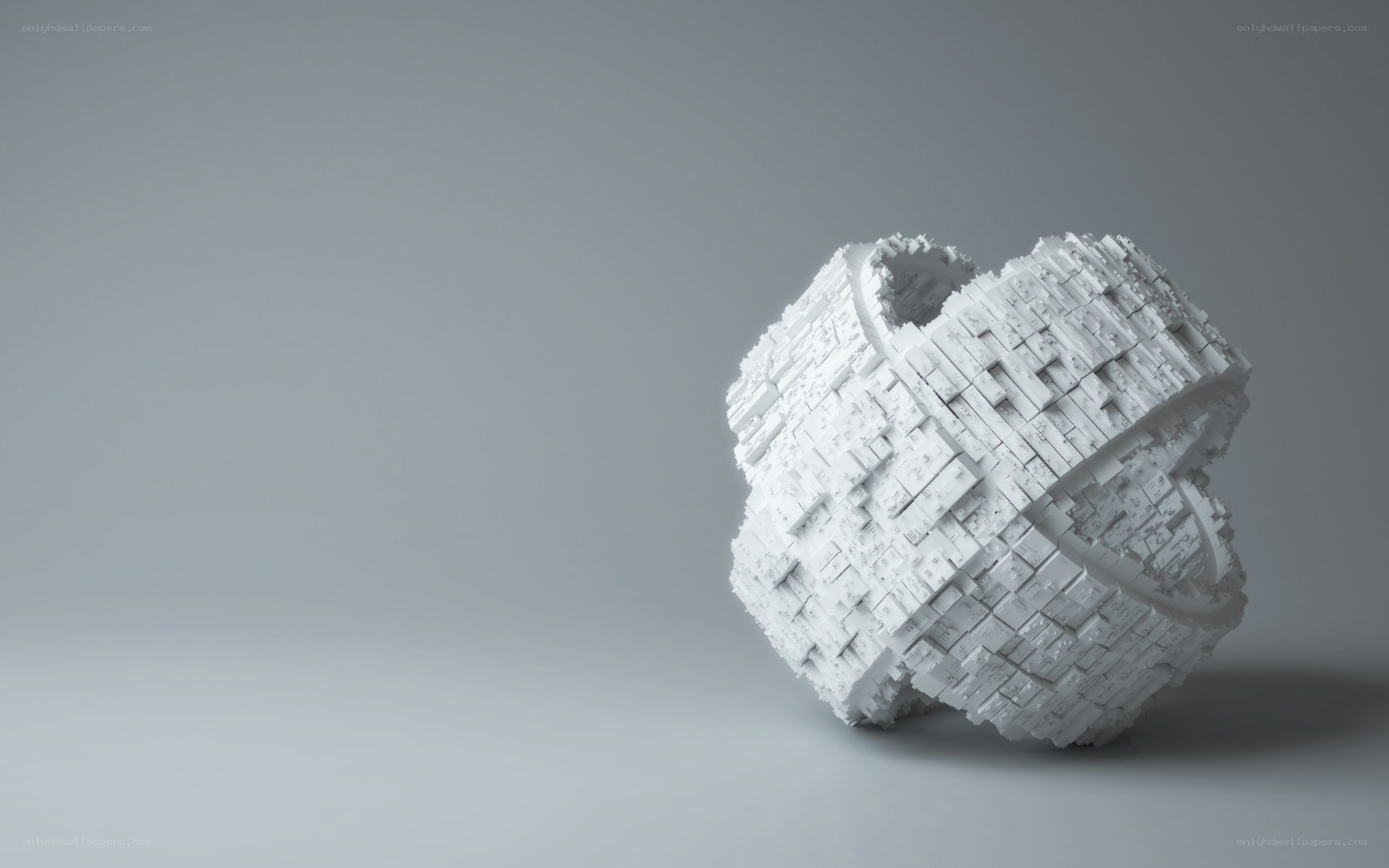 abstract white geometric sculpture