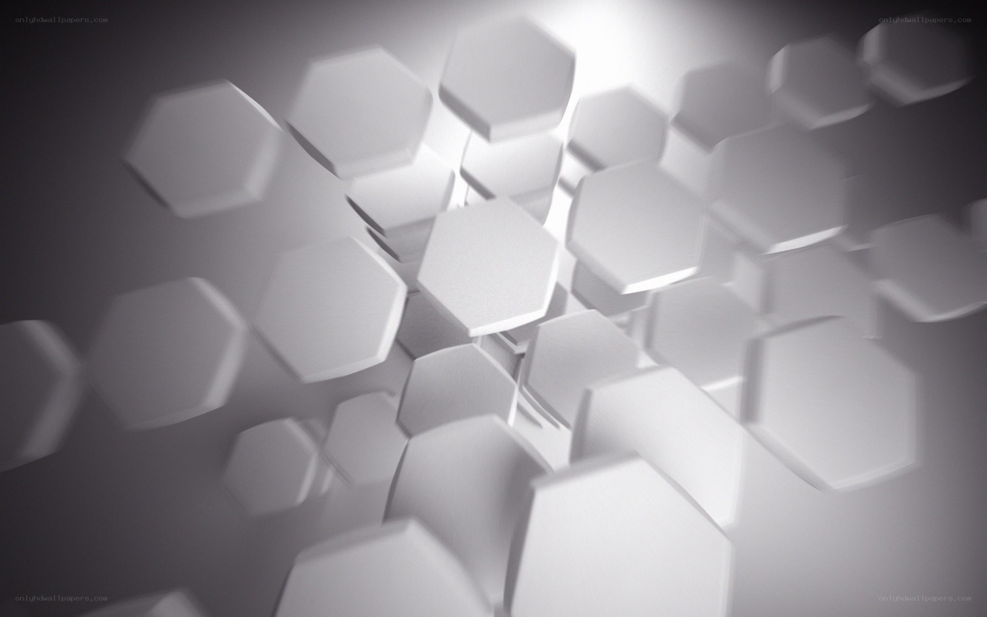 Abstract white hexagon pattern