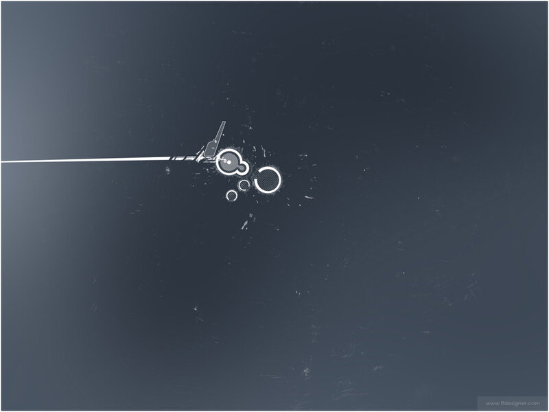 abstract white line and circles