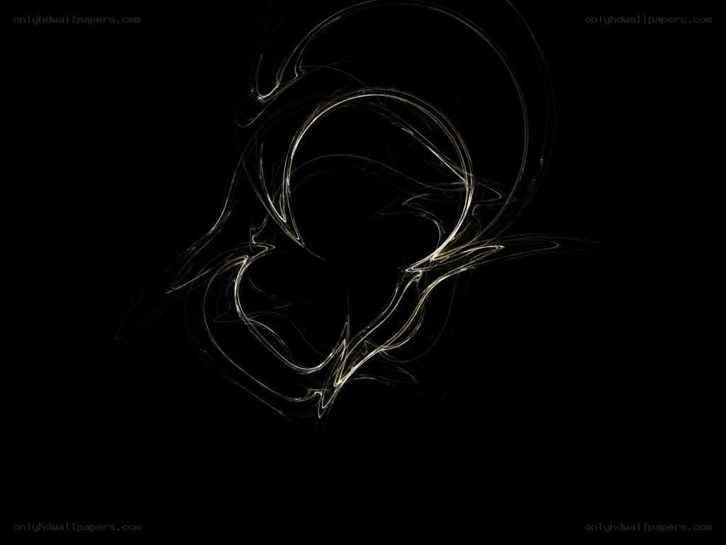 Abstract white line art on black