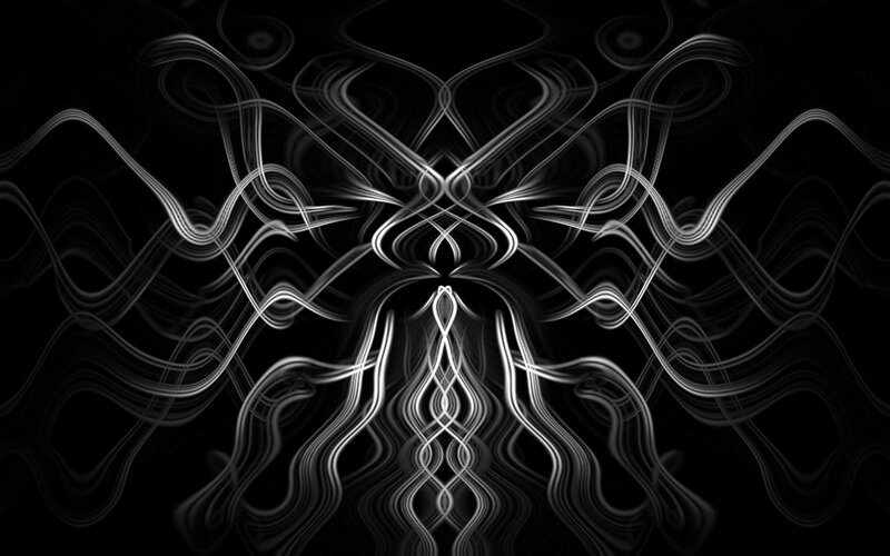 Abstract white line art on black