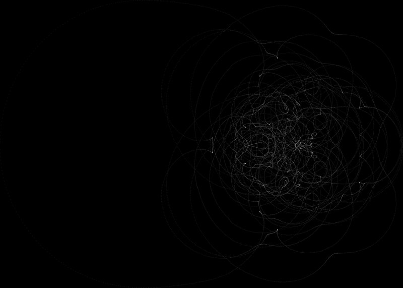 Abstract White Lines — Black, Calm