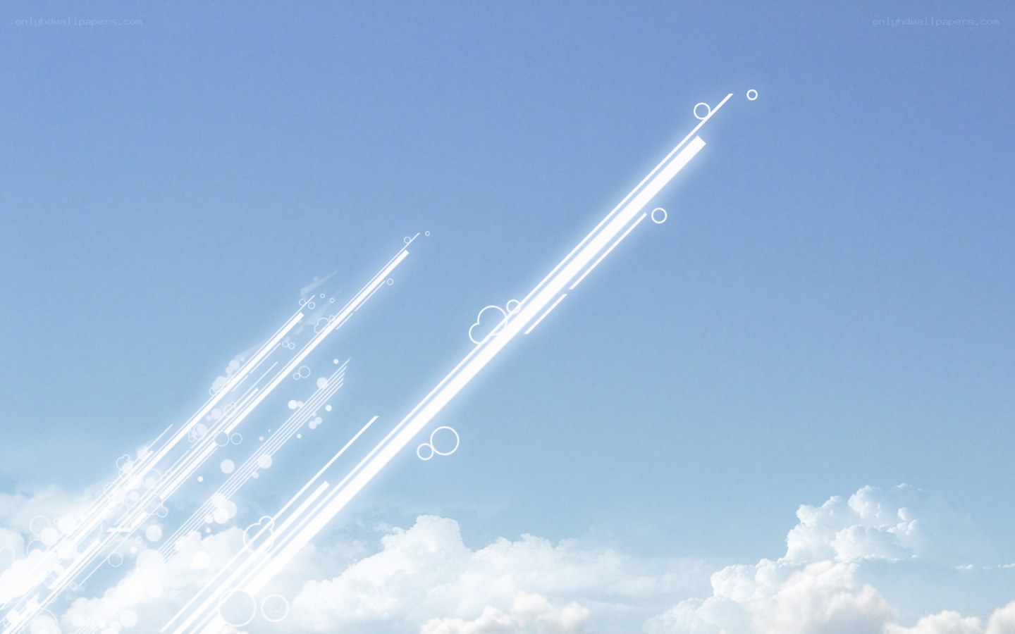 Abstract white lines in sky