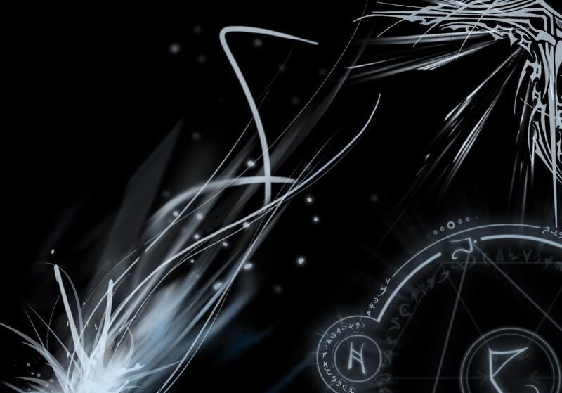 abstract white lines on black