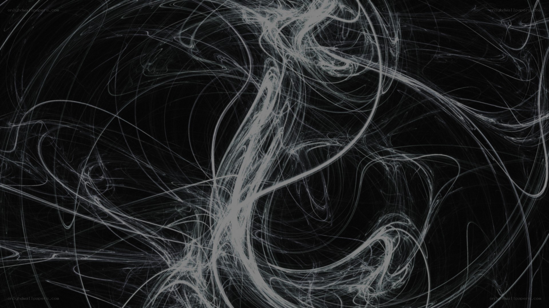 Abstract white lines on black