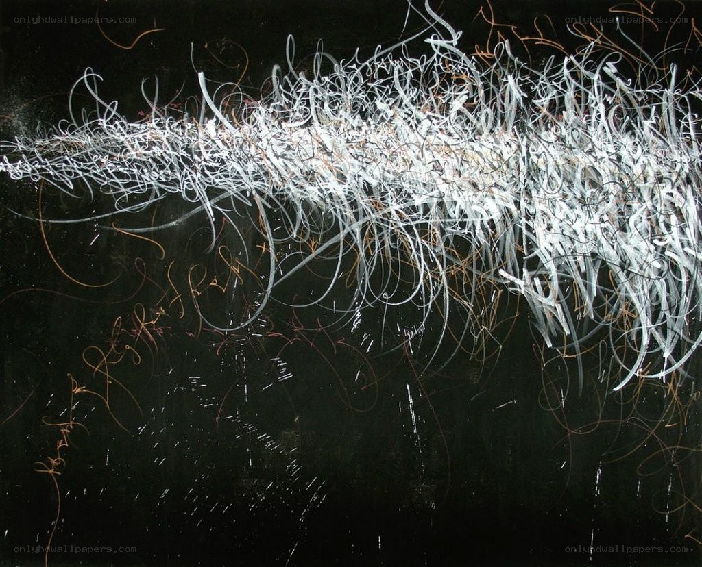 Abstract white lines on black