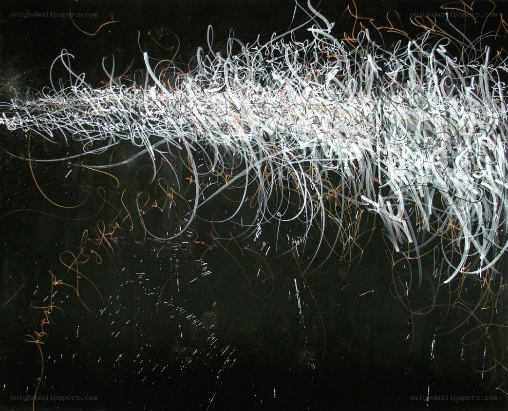 Abstract white lines on black