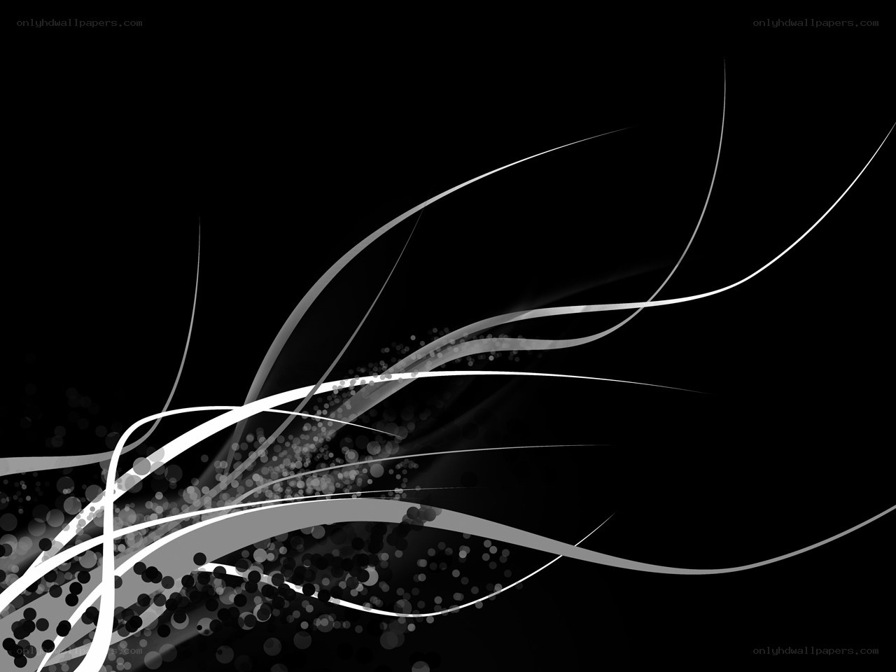 Abstract white lines on black