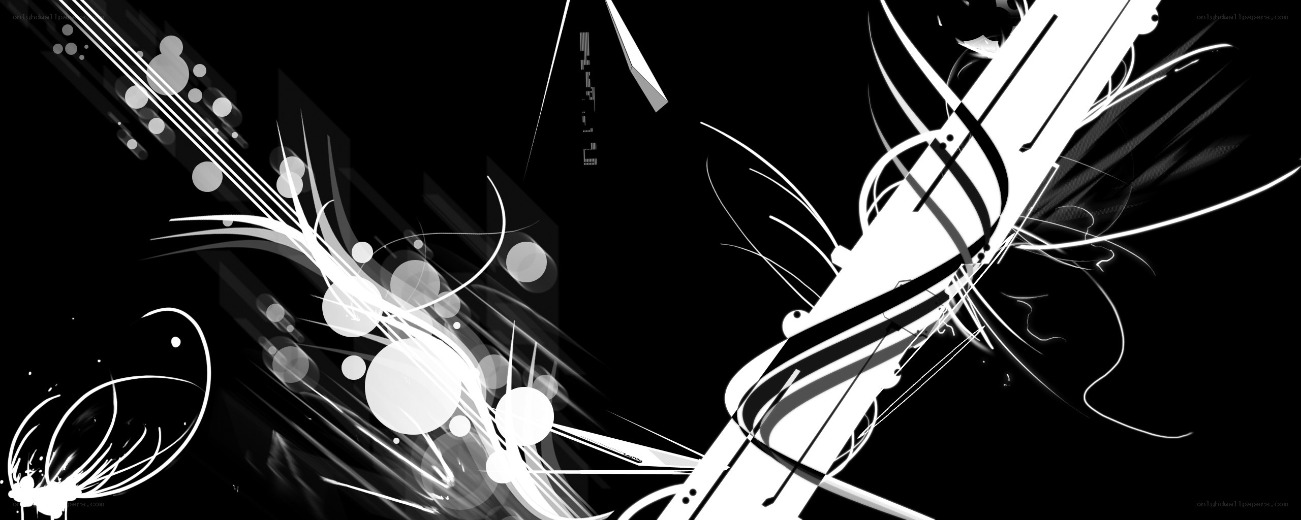 abstract white lines on black