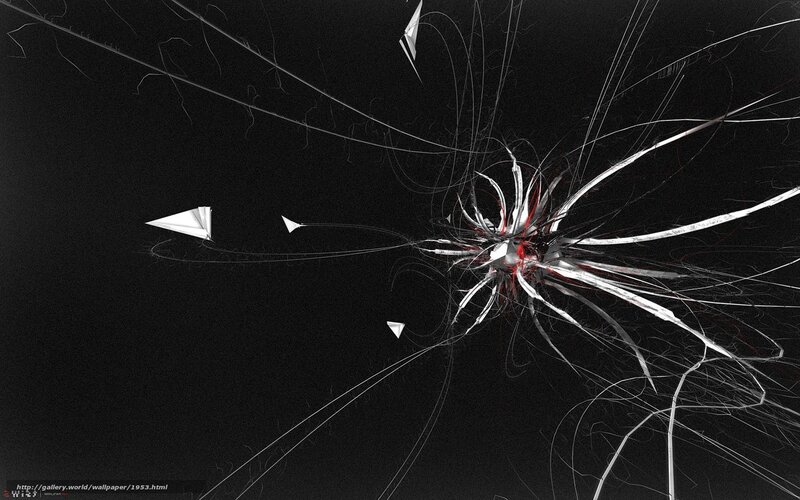 Abstract white lines on black