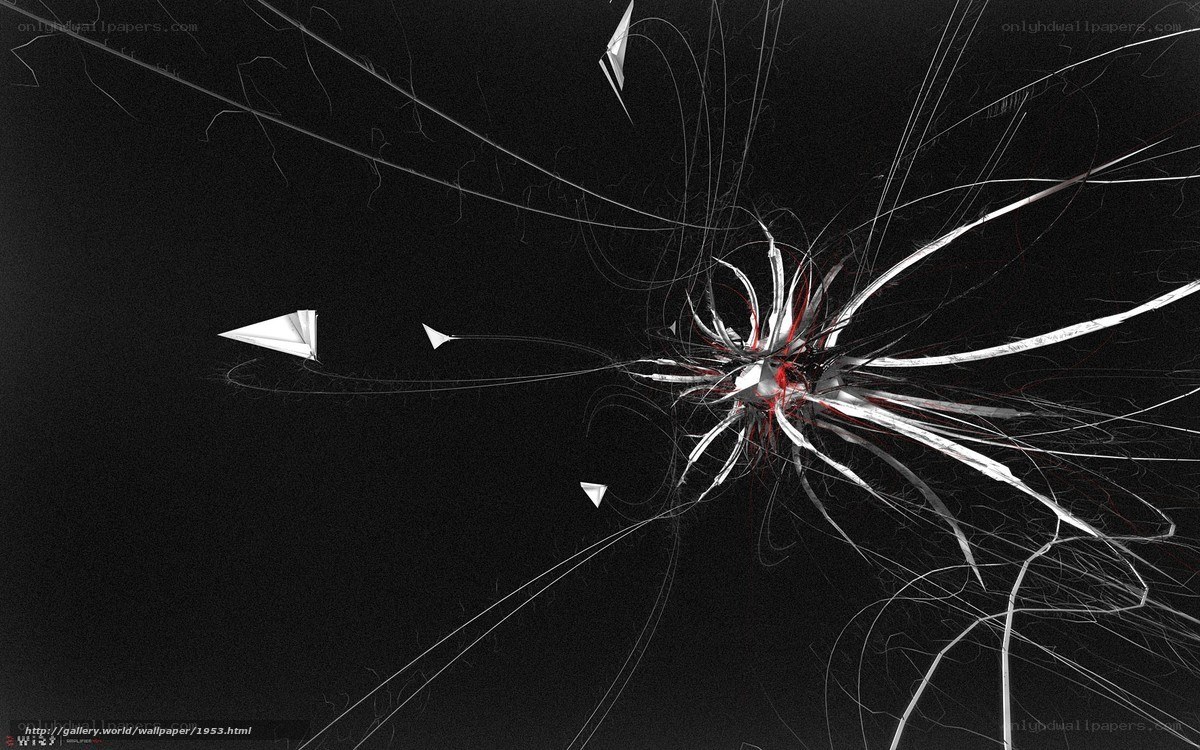 Abstract white lines on black