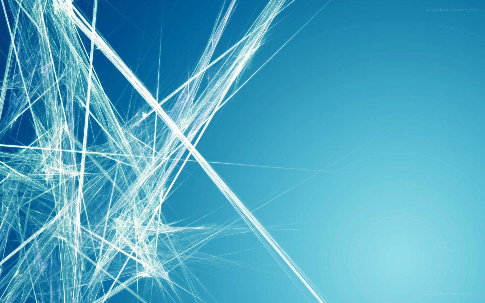 Abstract white lines on blue