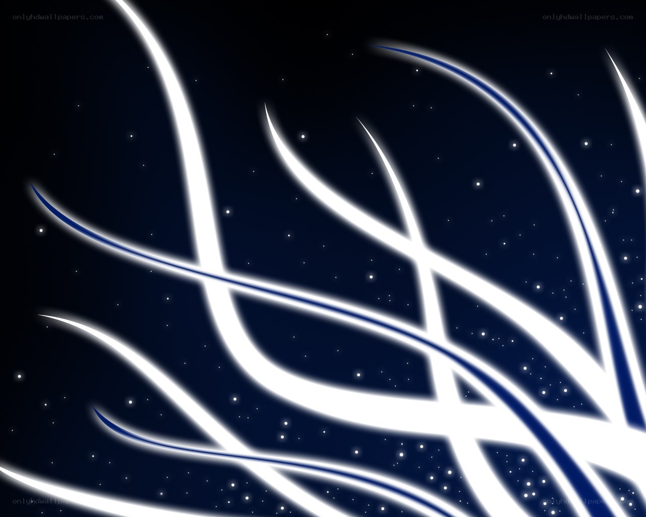 Abstract white lines on starry background