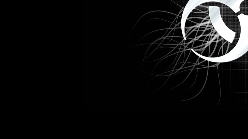 abstract white logo on black