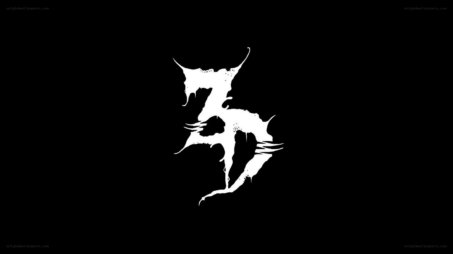 abstract white logo on black